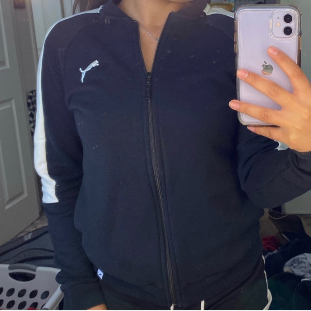 black puma zip up